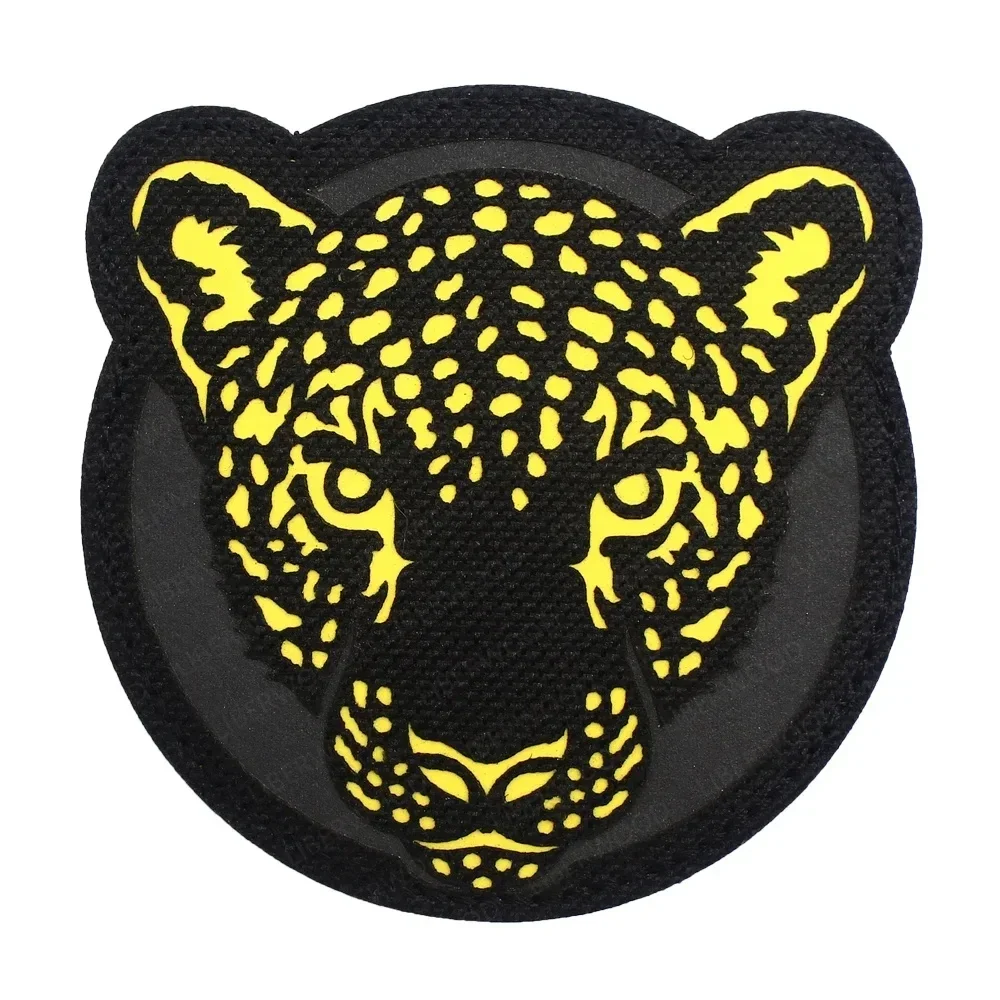 CP Tiger Wolf Bear Leopard Lion Reflective Luminous Cool Laser Cutting Patch Badge Armband Hook Loop Applique Accessory