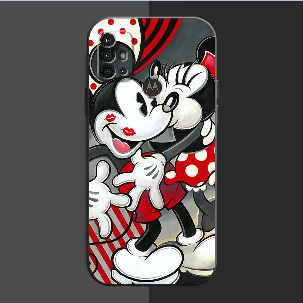 Custodia per telefono per Motorola Moto G200 5G G22 G50 G51 G31 G71 G53 G73 G32 G52 G72 G30 G60 G60s Mickey Minnie Mouse Love Cover