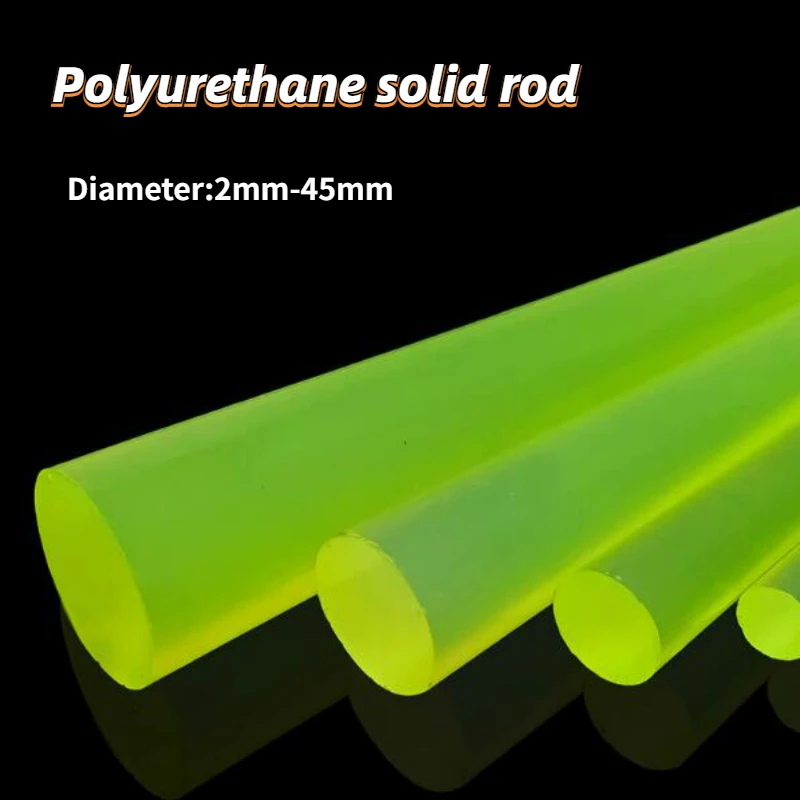 1-10Pcs Polyurethane Rod Cow Tendon Elastic Rubber Uni Glue PU Rubber Round Bar Self-defense Rod Processing Diameter 2mm-45mm