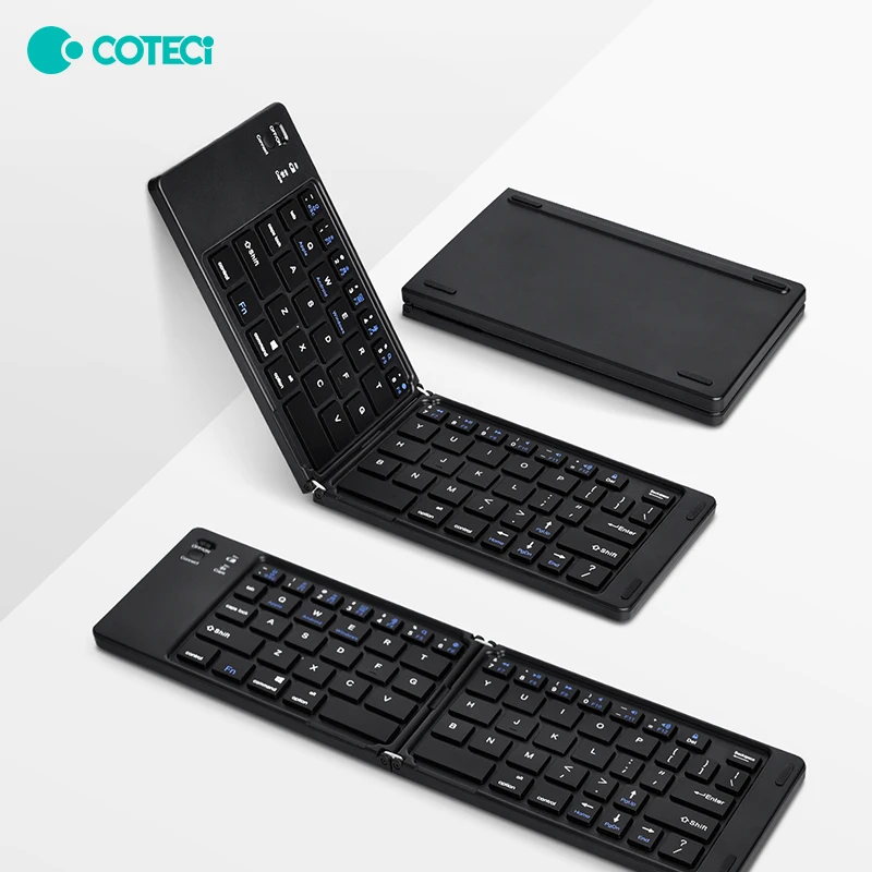 COTECi Folding Bluetooth Keyboard Wireless Silent Ipad Mobile Phone Tablet Universal Notebook Compact Portable and Comfortable