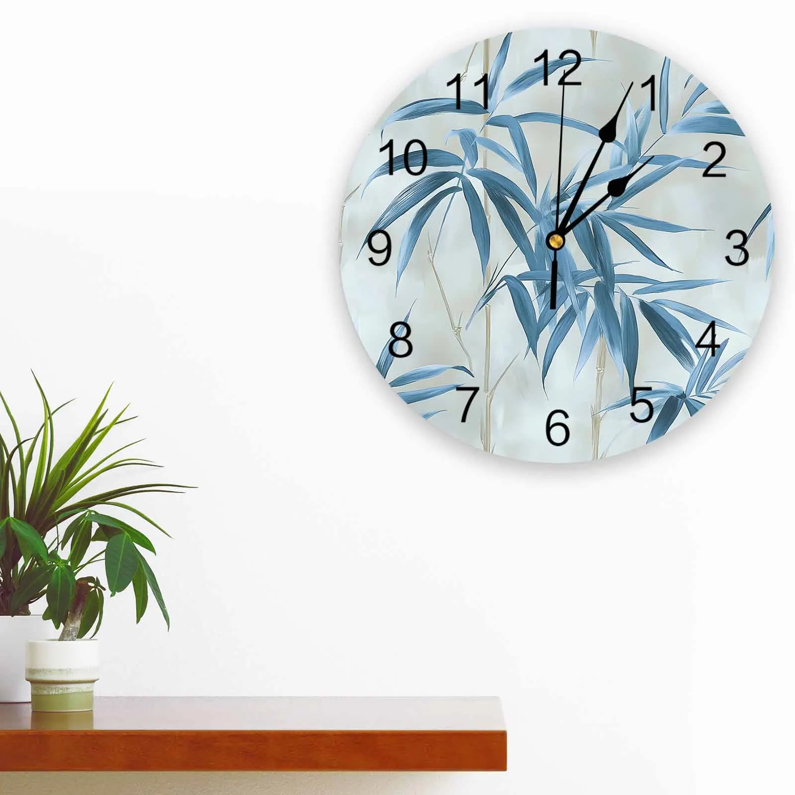 

Bedroom Wall Clocks Modernism Plant Leaf Living Room Clocks Ornaments Baby Room Study Mute Wall Clocks