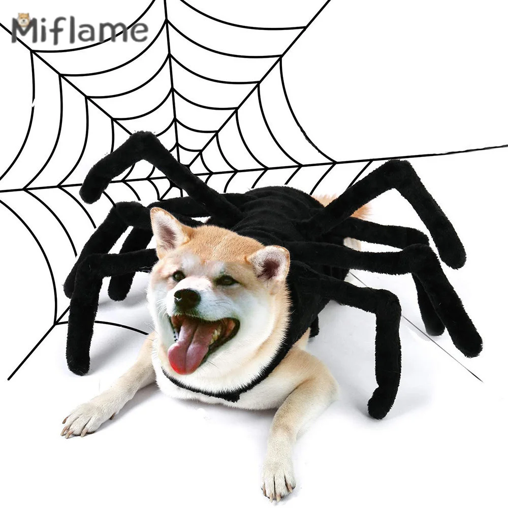 

Miflame Pet Halloween Funny Spider Chest Back Jacket Creative Cat Dog Role Playing Costume Small Dogs Transformation Clothing