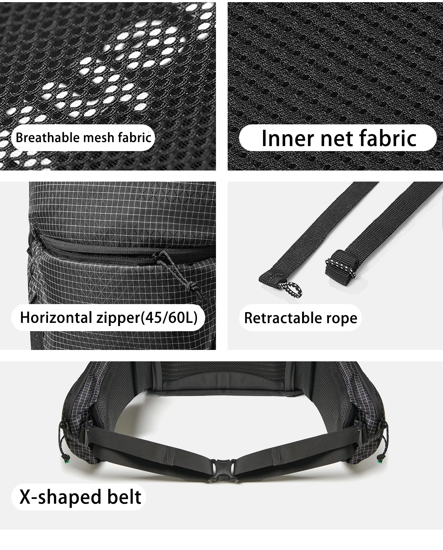Naturehike Rock 2.0 Outdoor 30L 45L 60L Rahmenrucksack Reise Großvolumiger Wanderrucksack Wasserdichter Mochila Aluminium-Regenschutz Kletterrucksack – Detail 24