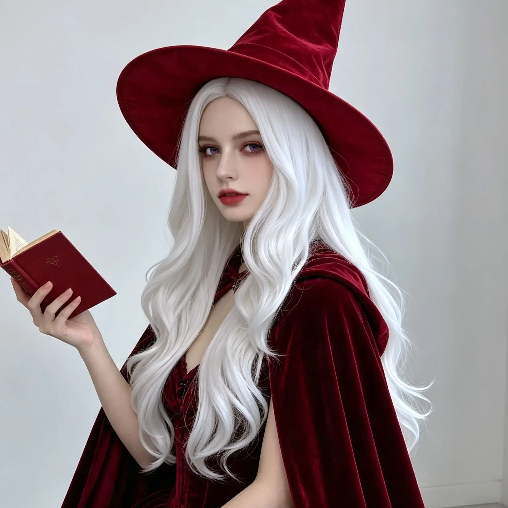 Perruque synthétique blanche, cheveux ondulés et bouclés, avec raie au milieu – Perruque de fée pour cosplay, fête d'Halloween, jeu de rôle – Ensemble de perruques à fil chaud