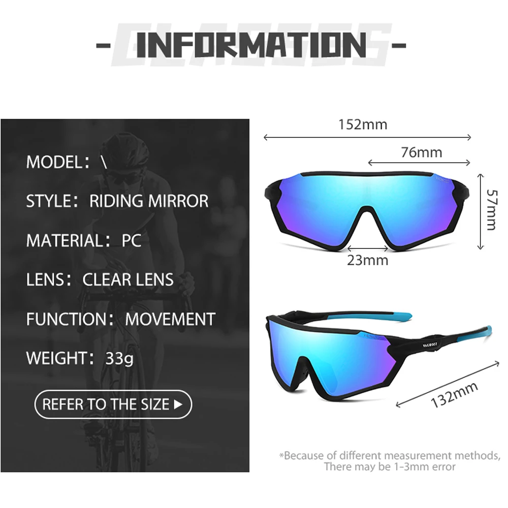 VAGHOZZ NEW UV400 Sports Sunglasses Outdoor Glasses Men Women Eyewear MTB Eyeglasses Bike Bicycle Goggles