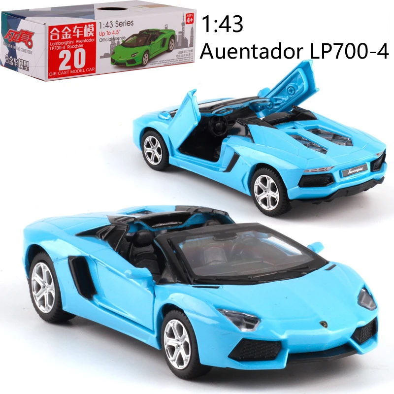 1:43 Lamborghini LP700-4 lega tirare indietro giocattoli modello di auto veicoli Garage Kit regali decorativi colore casuale
