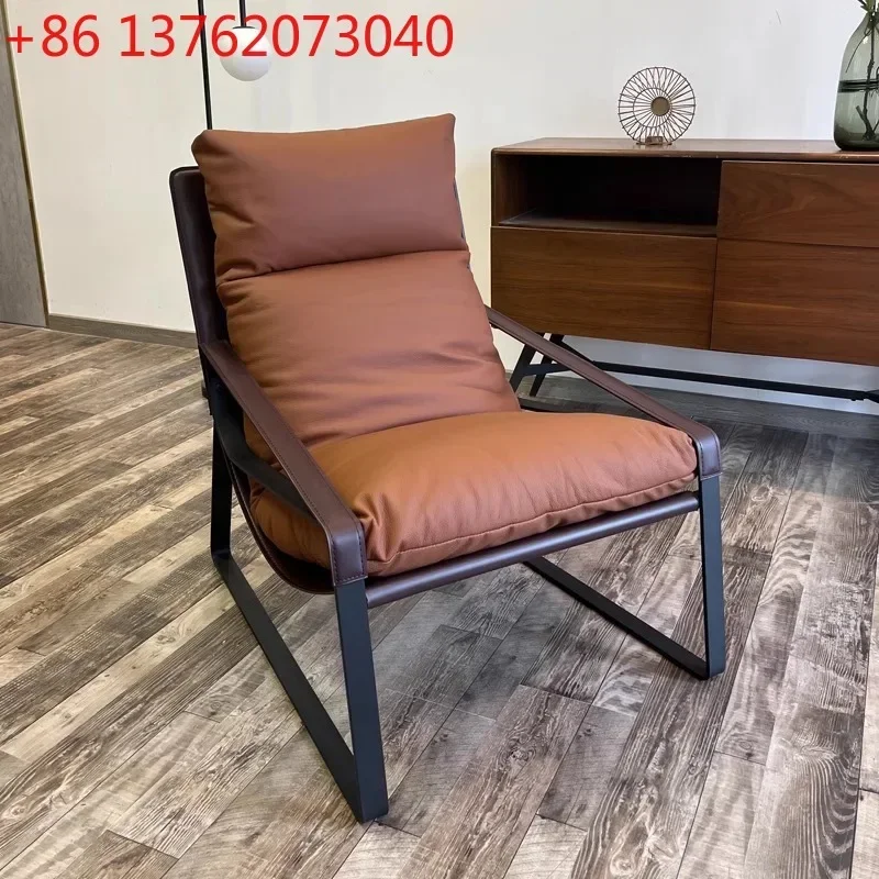 Italian single sofa chair Nordic style recliner retro leisure chair