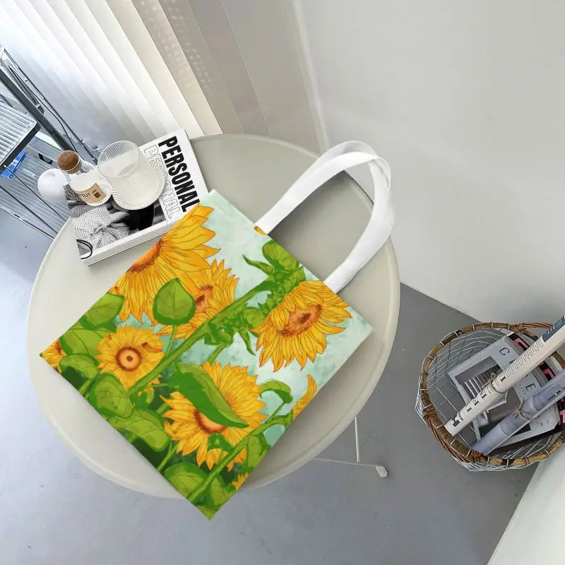 Sunflower retro Casual Large Capacity Women's Bag Shoulder Bags Shopper Canvas Letter Fashion Harajuku Print Street Handbags