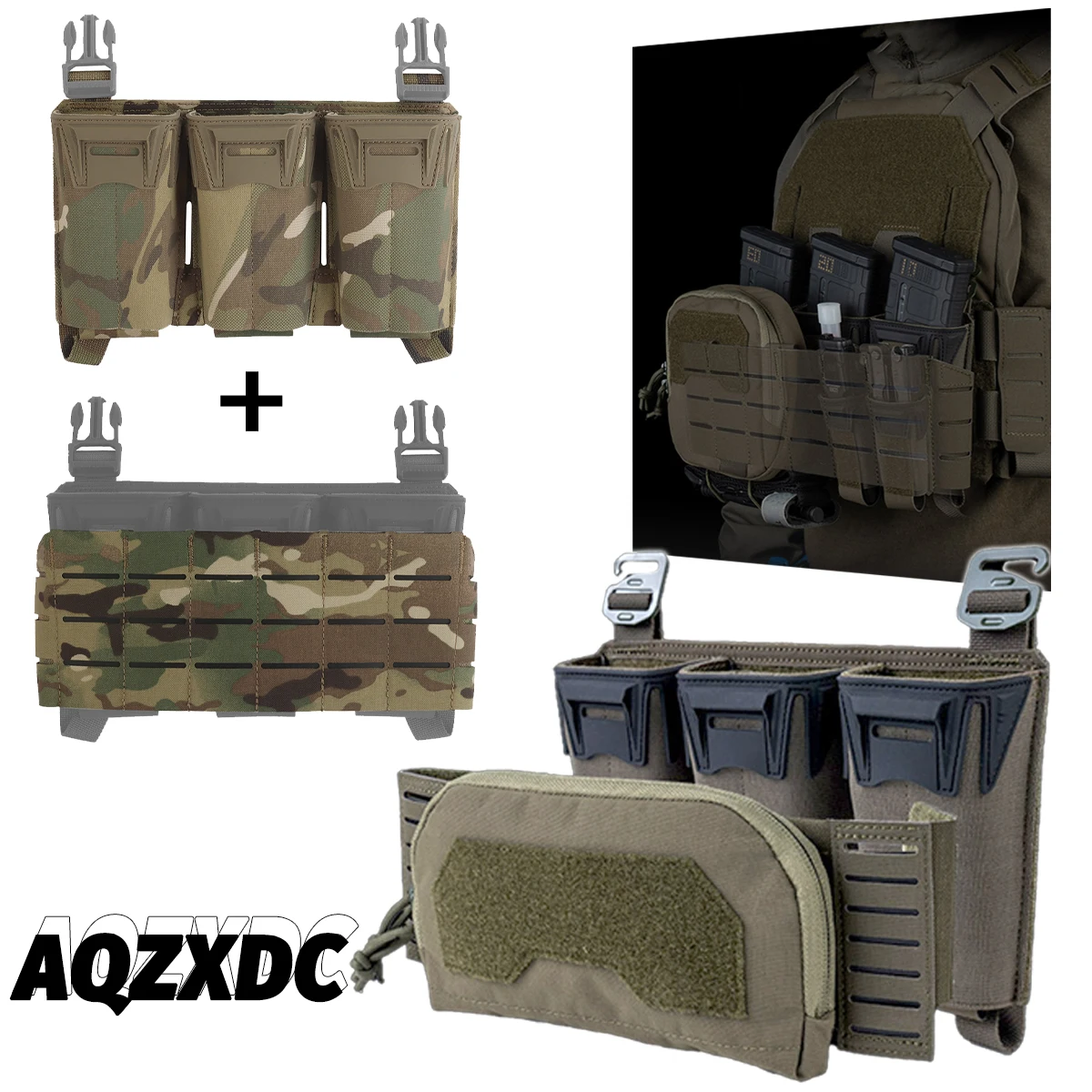 

Tactical Triple Magazine Pouch with Molle Adapter Plate For Hunting Vest Accessories Airsoft Shooting Cospla Military Equipment