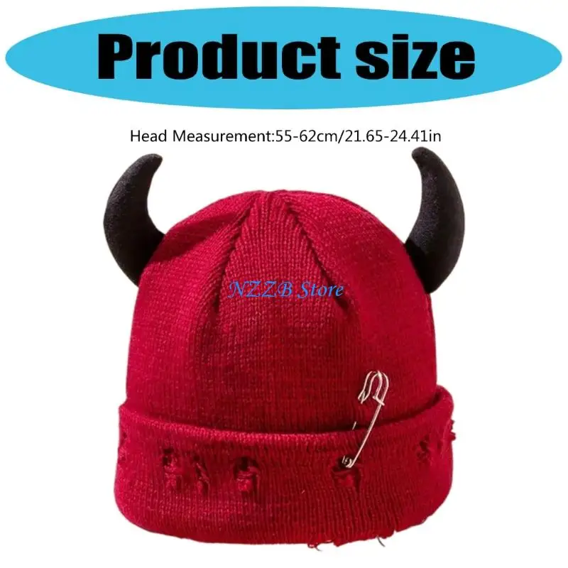 T21F Elegant Ribbed Weave Hat With Metal Pin Detailing Revertible Warm Ear Swing Plan For City Fashion