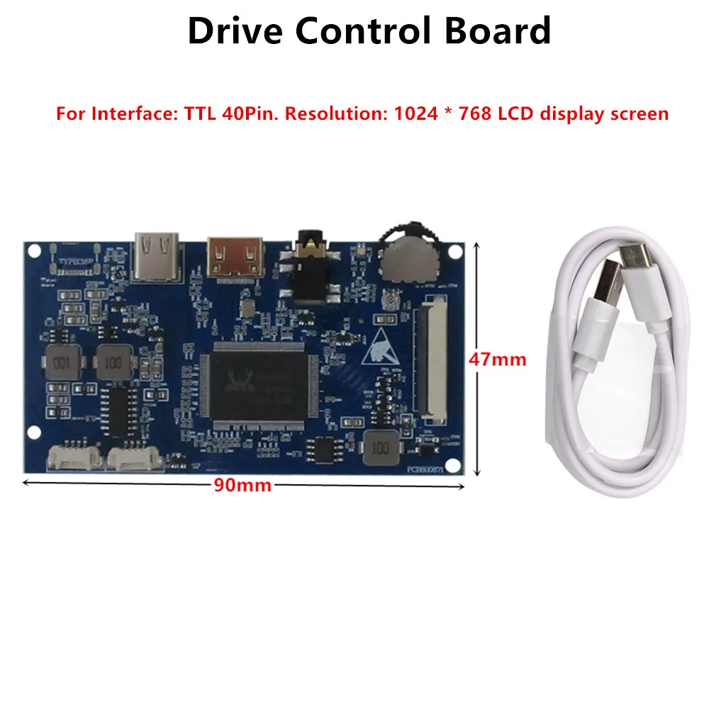 Imagem -04 - Polegada Hj080ia01e Ips 4:3 Tela Lcd Portátil Universal Faça Você Mesmo Tipo-c Mini Hdmi Driver Placa de Controle Raspberry pi Monitor 8