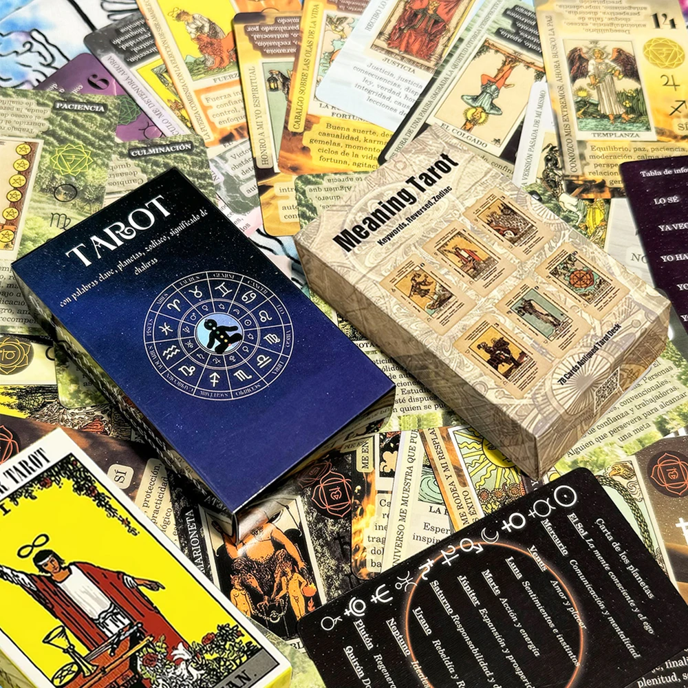 

Classic Tarot Cards with Meanings on Them Durable Tarot Playing Cards Set for Beginners Tarot Decks for Party Poker