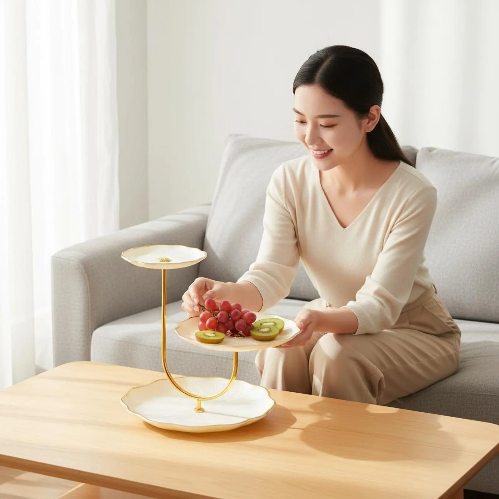 Tiered Serving Tray Transparent 3 Tier Tray Fruit Stand Elegant Dessert Display Stand Space Saving for Cafe - view 6