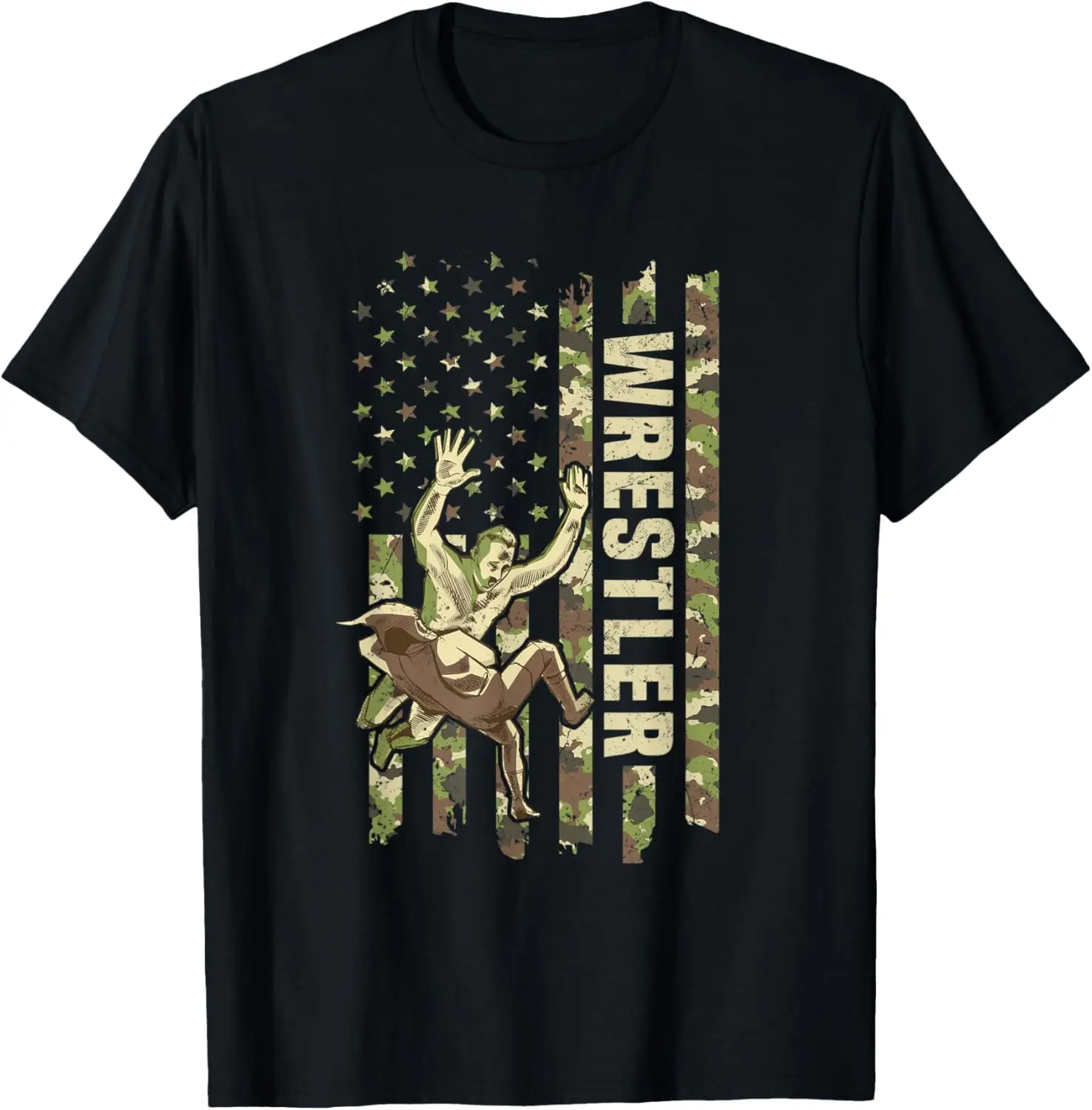 

Mens Wrestling Camouflage Wrestler Wrestle Martial Arts Wrestling T-Shirt