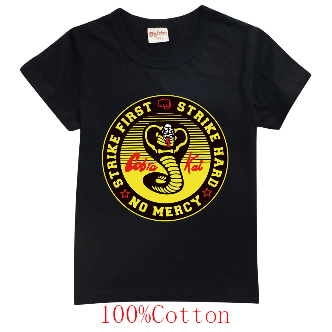 Summer Fashion Short Sleeve Cobra Kai 3D Printed Childen T-Shirt Round Neck Casual Streetwear Boy Girl Children Cool Tops