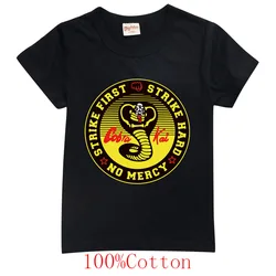 Summer Fashion Short Sleeve Cobra Kai 3D Printed Childen T-Shirt Round Neck Casual Streetwear Boy Girl Children Cool Tops