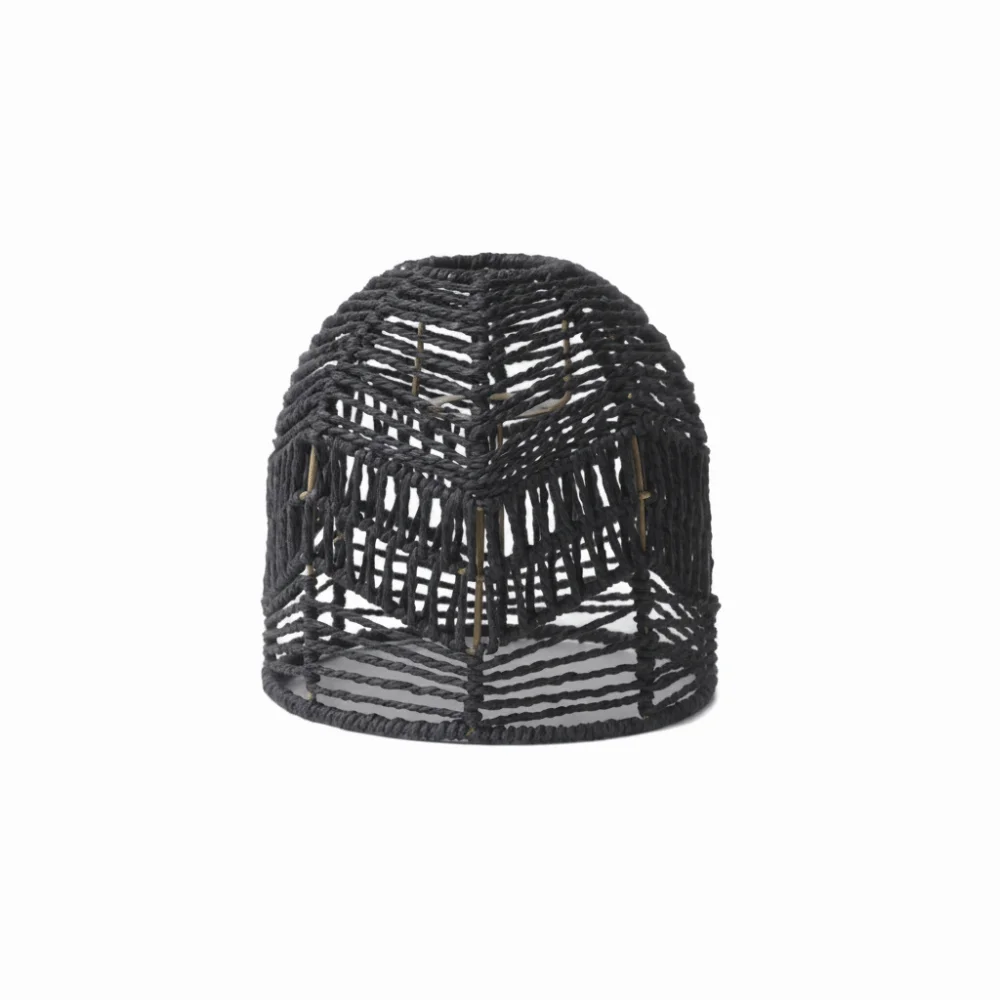 Handwoven Paper Rope Lamp Shade Natural Rattan Decorative Bamboo Lantern Pendant Lamp Minimalist Hand-Woven Bamboo