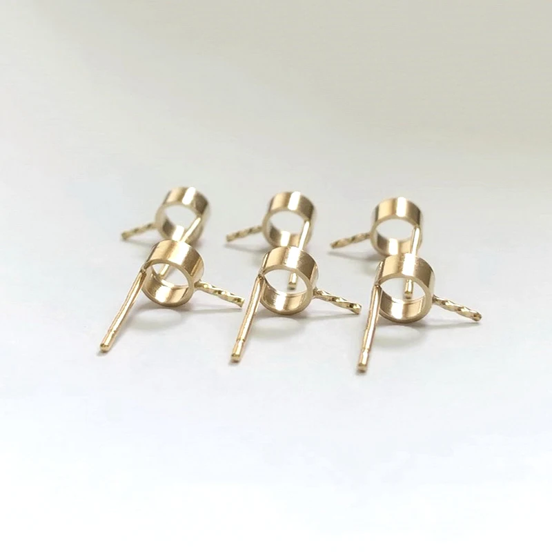 Real 14K Yellow Gold Filled 4mm Bezel Post Earring Wholesale Bulk DIY Jewelry Findings Tarnish Resistant Jewelry Findings