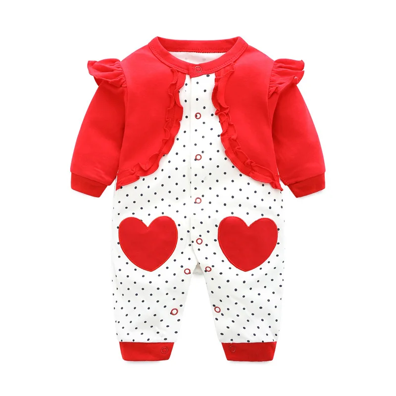 Herbst Baby kleidung 0 bis 3 6 12 Monate für Neugeborene Stram pler rosa Prinzessin Mädchen Overall mit Fuß Kinder Body