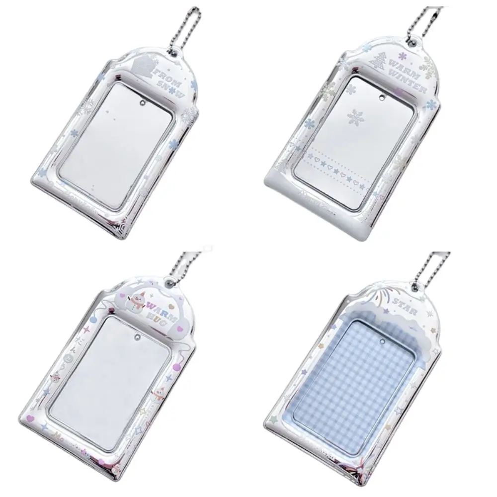 

Cute 3 Inch Kpop Photocard Holder PVC Picture Display Card Holder Storage Silver Card Case