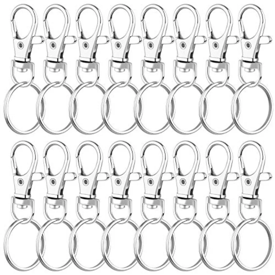 

50 Sets Keychain Rings for Crafts Assembled Key Chains Hardware for Key Chains Crafts and Lanyards