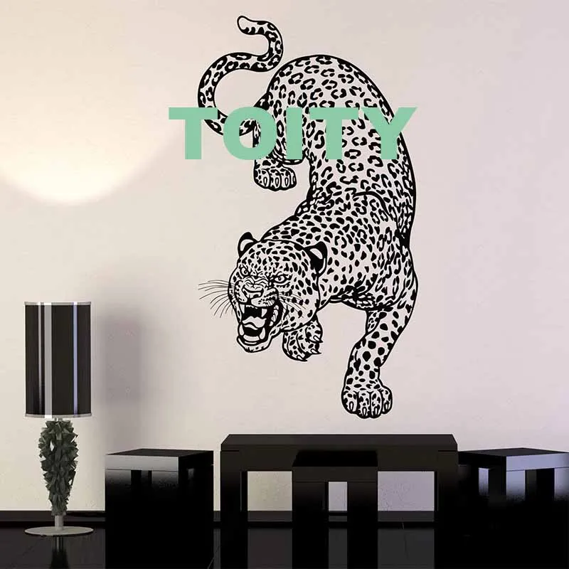 Leopard Wall Decal Jaguar Panther Vinyl Stickers Cheetah Predator Wild Cat Animals Home Decor Interior Design Art Mural