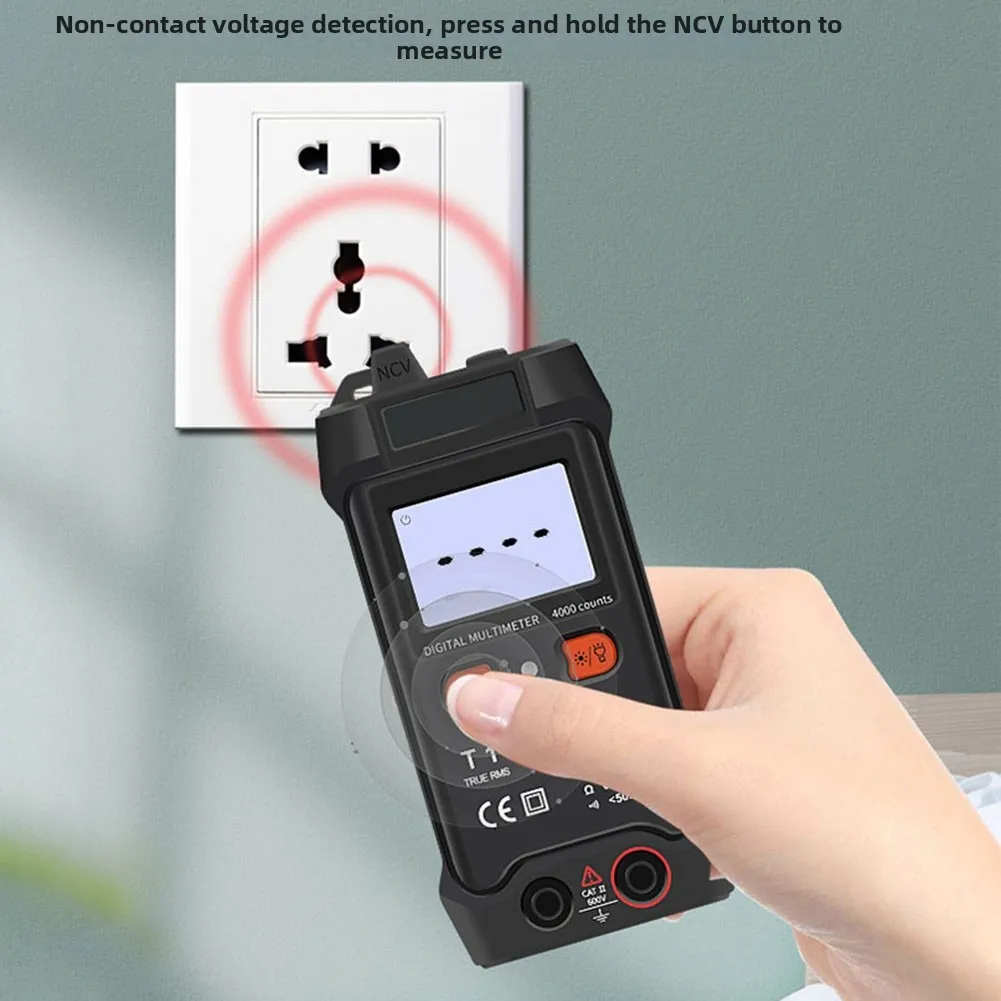 4000 Counts Auto Range Multimeter with NCV Detection for Measuring AC DC Voltage Resistance and Diode Function