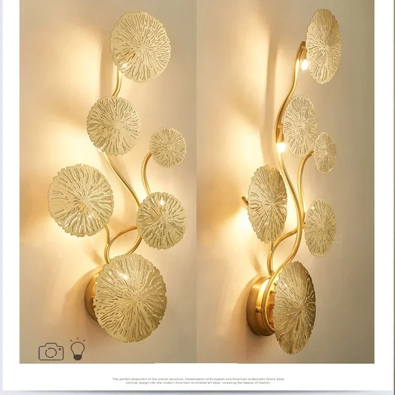 

Modern Wall Lamp LED Lotus Leaf Sconce for Bathroom Industrial Bedroom Bedside Indoor Lighting Fixture LED Lights