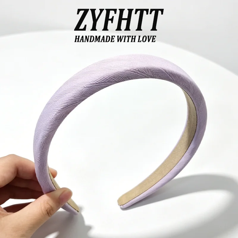 1/6 Stück ZYFHTT Lila Serie Schwamm-Stirnband für Damen, elegantes, vielseitiges breites Haarband, modischer Haarreif für Mädchen – Detail 15