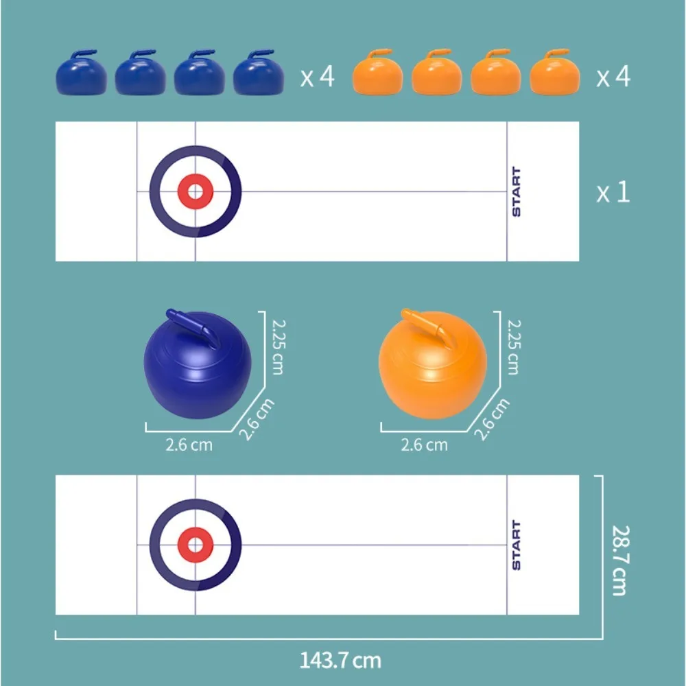 Mini jeu de curling brittop portable et pliable, jeu de société amusant pour la famille et l'école, 1 ensemble