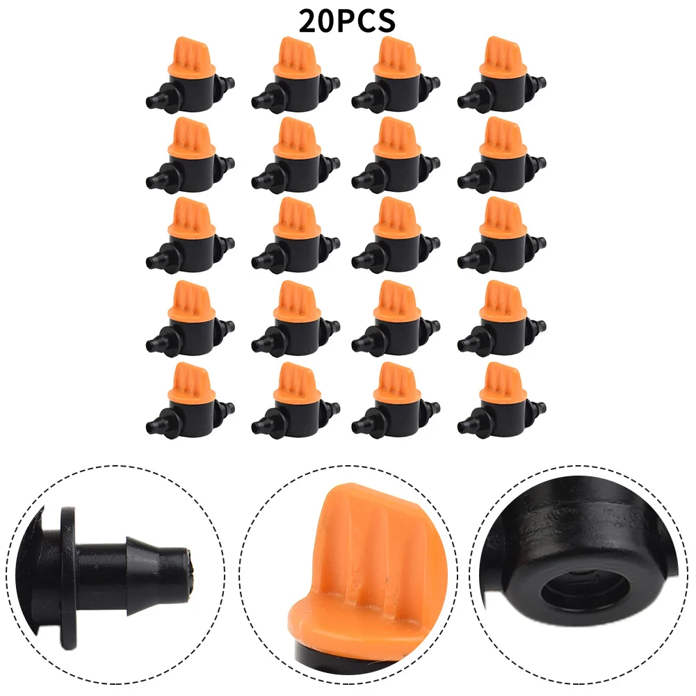 20 sztuk 1/4 \'\'kolczasty mini zawór kran ogrodowy złącza Barb do węża 4/7mm nawadnianie kolczasty zawór sterujący przepływem wody ogród