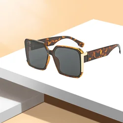 Vintage Men Women Big Sunglasses Men Square Shades Brand Designer Unisex Sun Glasses Black Lense Male Female Sunglasses UV400