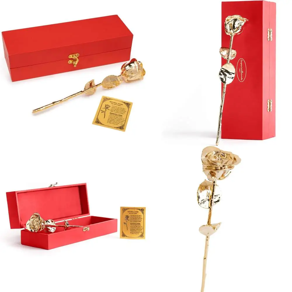 

24k Gold-Dipped Real Rose for Romantic Occasions: Proposals, Anniversaries, Weddings, and Mother's Day Gifts