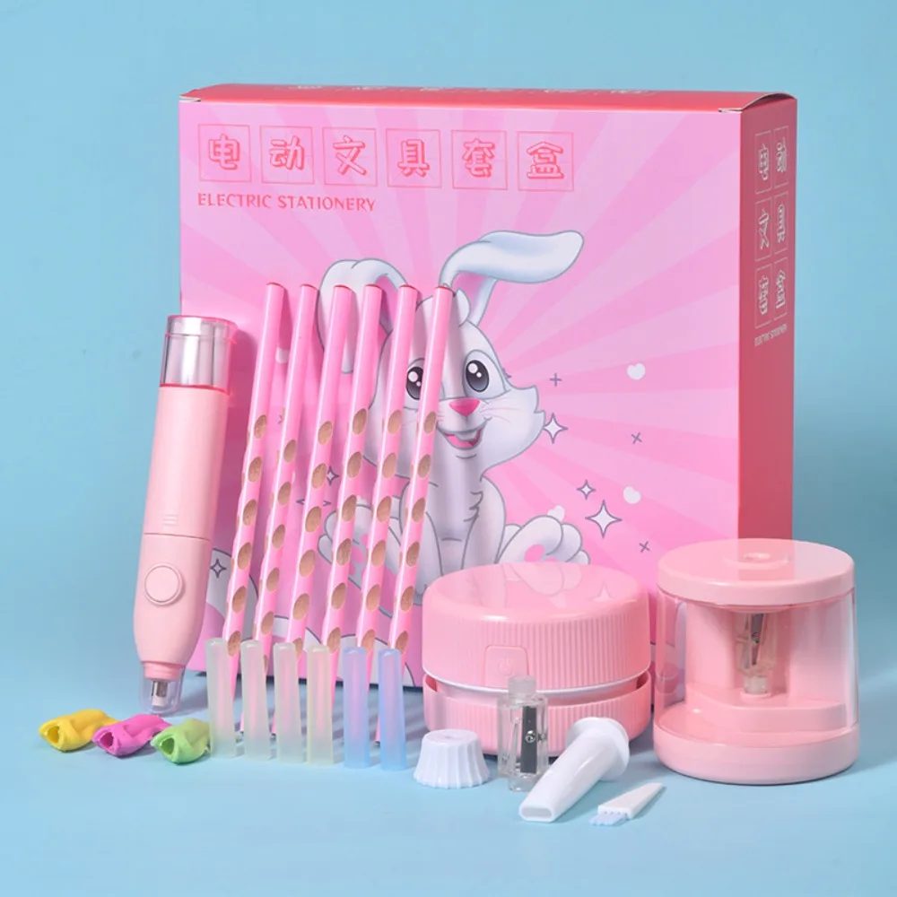

Электрический канцелярский набор ручек, точилка для карандашей, большая емкость, подарочный набор «Снова в школу», милые школьные принадлежности для учащихся