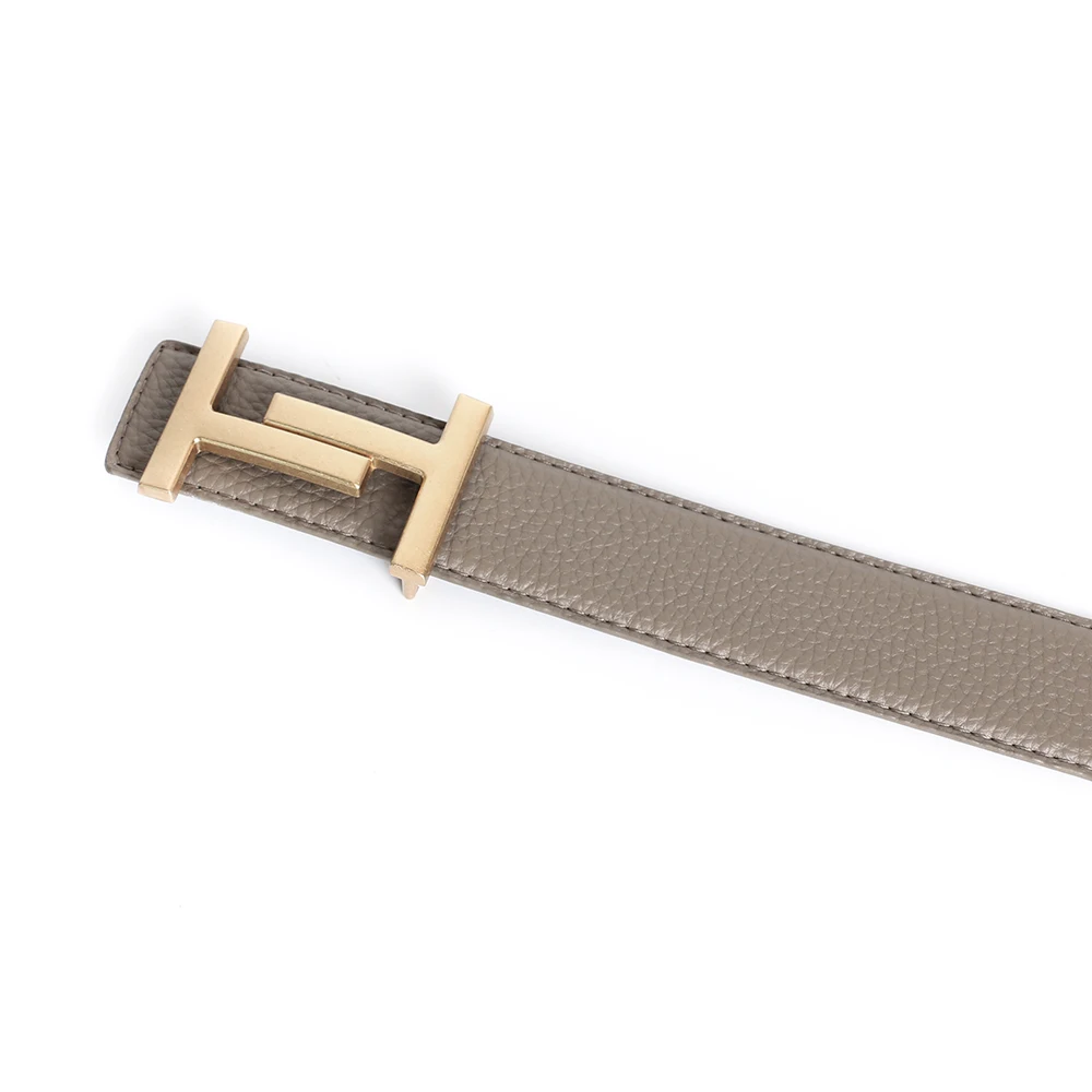 Echain Leather Belt Gray 6