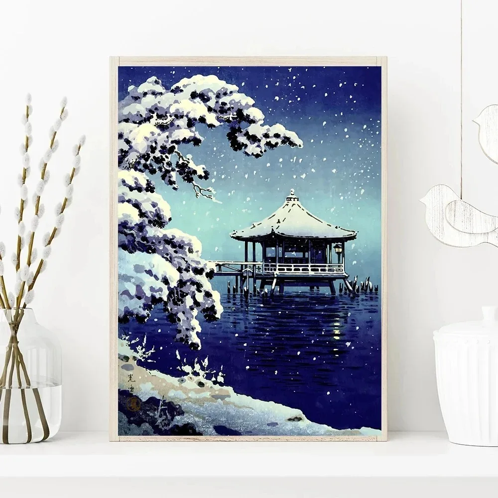 Frameless Kanagawa Waves Katsushika Hokusai Poster Vintage Japanese Mount Canvas Painting Wall Art Living Room Decor