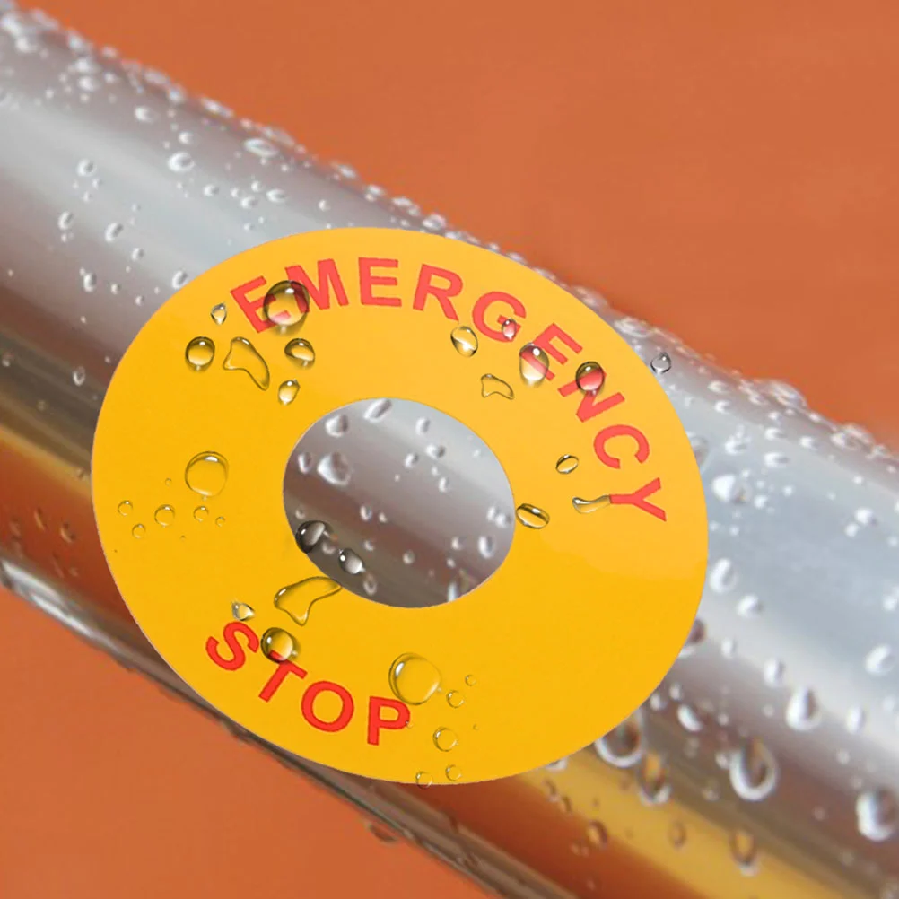 Electrical Safety Signs Warning Stickers Button Equipment Decal Caution Pp Emergency Stop Machinery Label Push