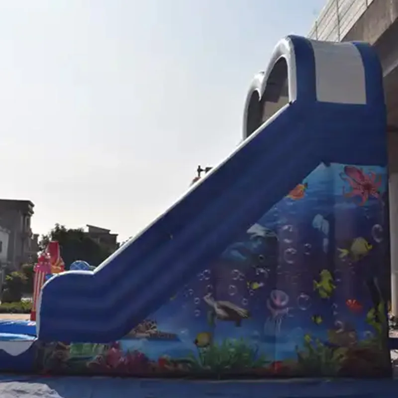 Large Outdoor Inflatable Water Slide For Kids Factory Tobogan Bounce Slide Pool Tobogan Inflatable Tobogan Inflatable Slip Slide