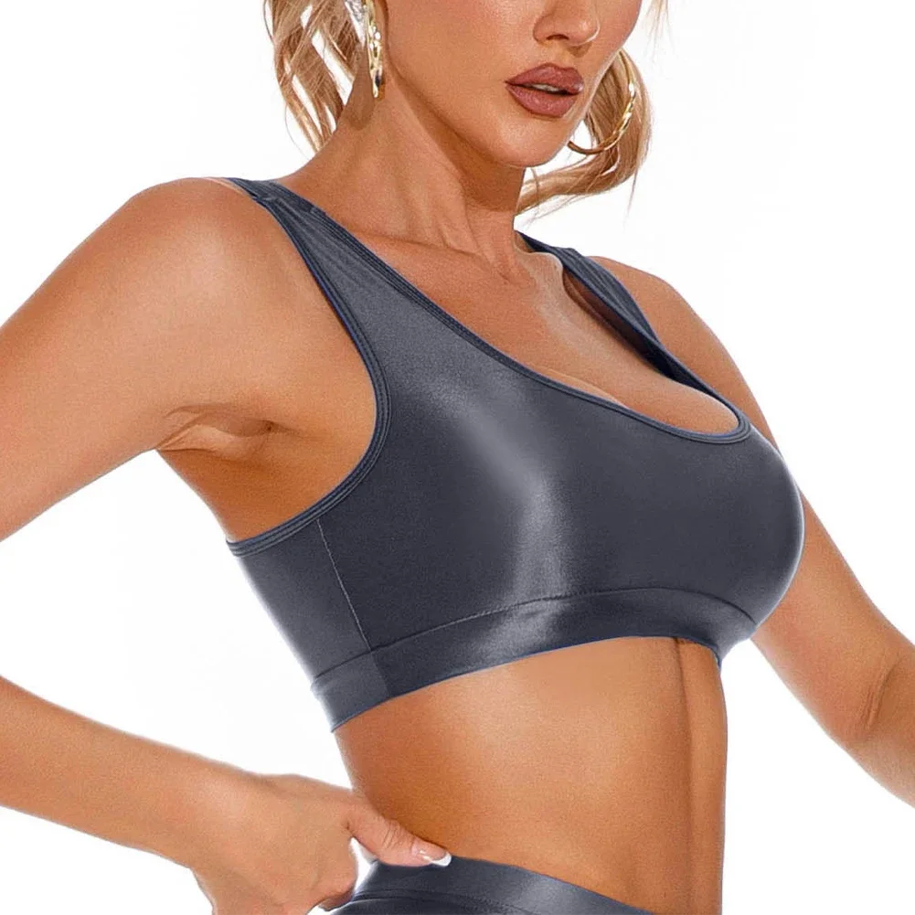 

Comfy Fashion Tops T-Shirts Sexy Women Sleeveless Solid Color Stretch U Neck Tank Tops Yoga T-Shirts Crop Top Vest