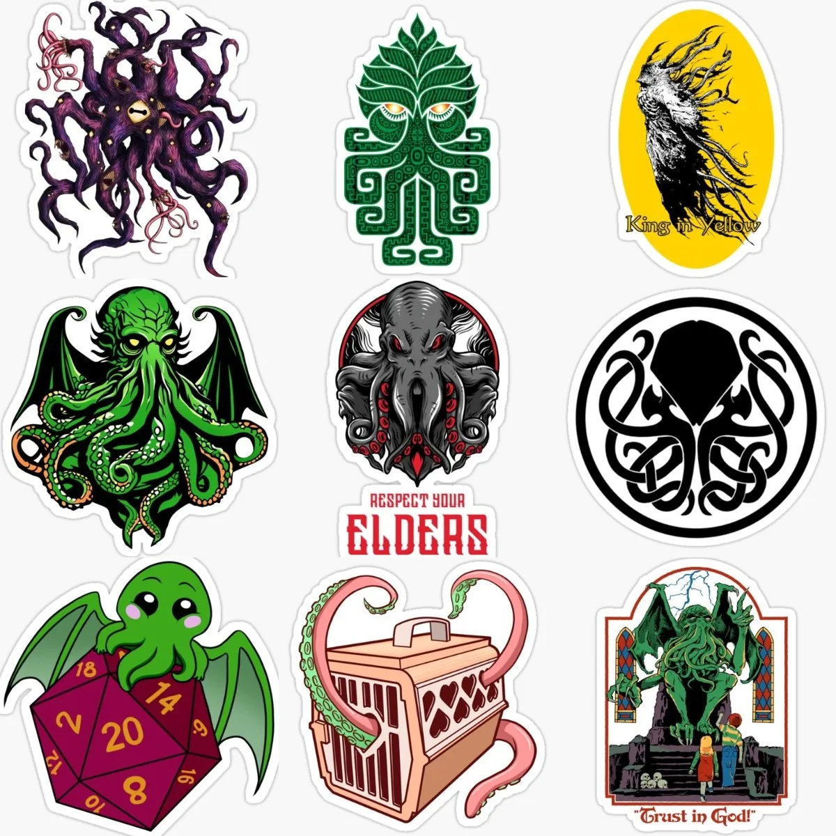 Cthulhu Great Old Ones Octopus Creative PVC Accessories Sticker for Decorate Wall Room Car Van Bicycle Motorcycle Off-road Decal