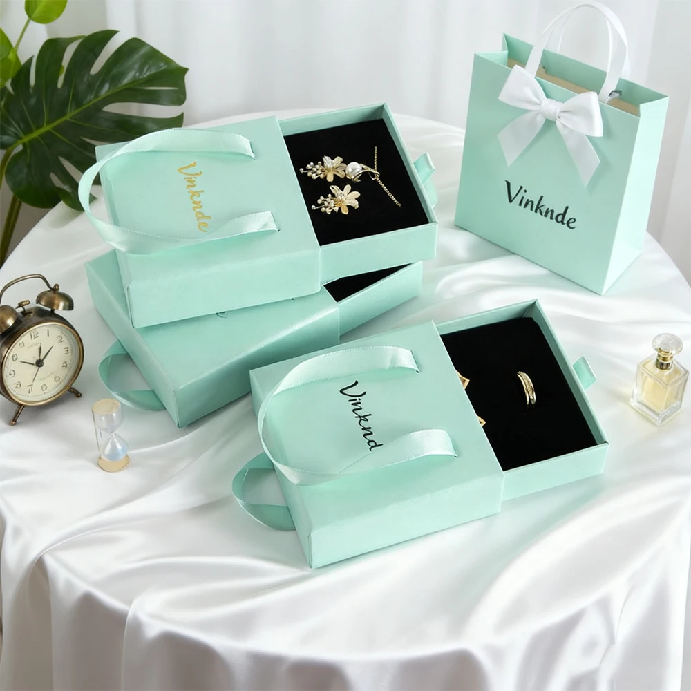 

Портативная шкатулка для драгоценностей 8x8x3 см, коробки для бумажных ящиков с персонализированным логотипом, свадебный подарок, серьги, ожерелье, упаковка, органайзер для хранения, чехол