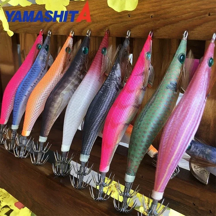 YAMASHITA R 1.5 1.8 2.2 2.5 3.0 3.5 Night Glow Wooden Shrimp Squid EGI JIG Lure Hook Tube Hook Fishing for Squid