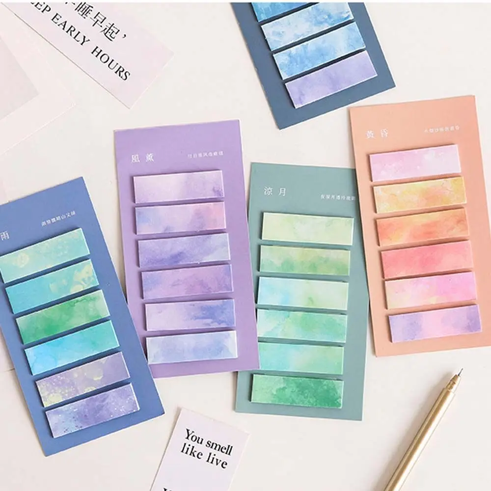 School Office Supplies Stationery Notepad Bookmark Hand Account Notes Gradient Index Sticky Notes Memo Pad Paper Sticker
