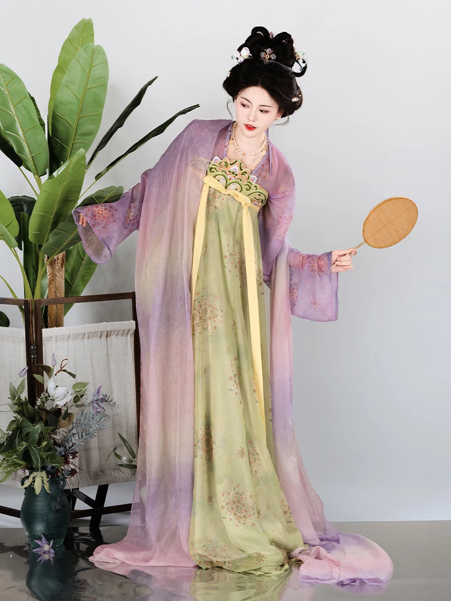 

anchi【Jia Yue】Hanfu Tang Dynas Sle Full Sve Chest Length Traditional Chinese Clothing Women's Premium Spring Summer ...