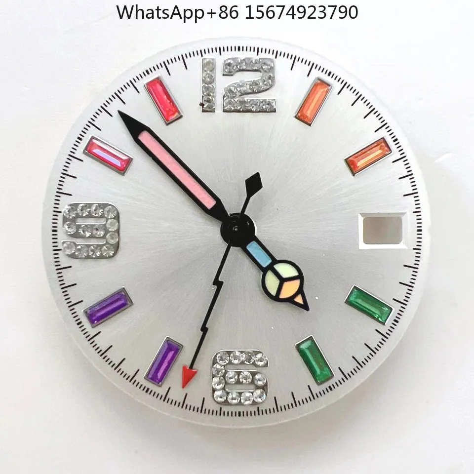 Watch accessories 28.5mm dial + needle, sun pattern rainbow scale, suitable for NH35/36/4R/7S