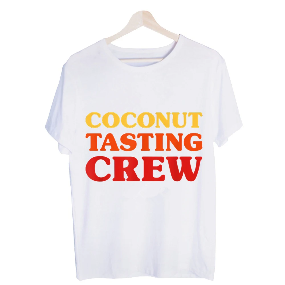Men's Coconut Typography Graphic Tee, Short Sleeve Crew Neck T-Shirt for Casual Summer Outfits