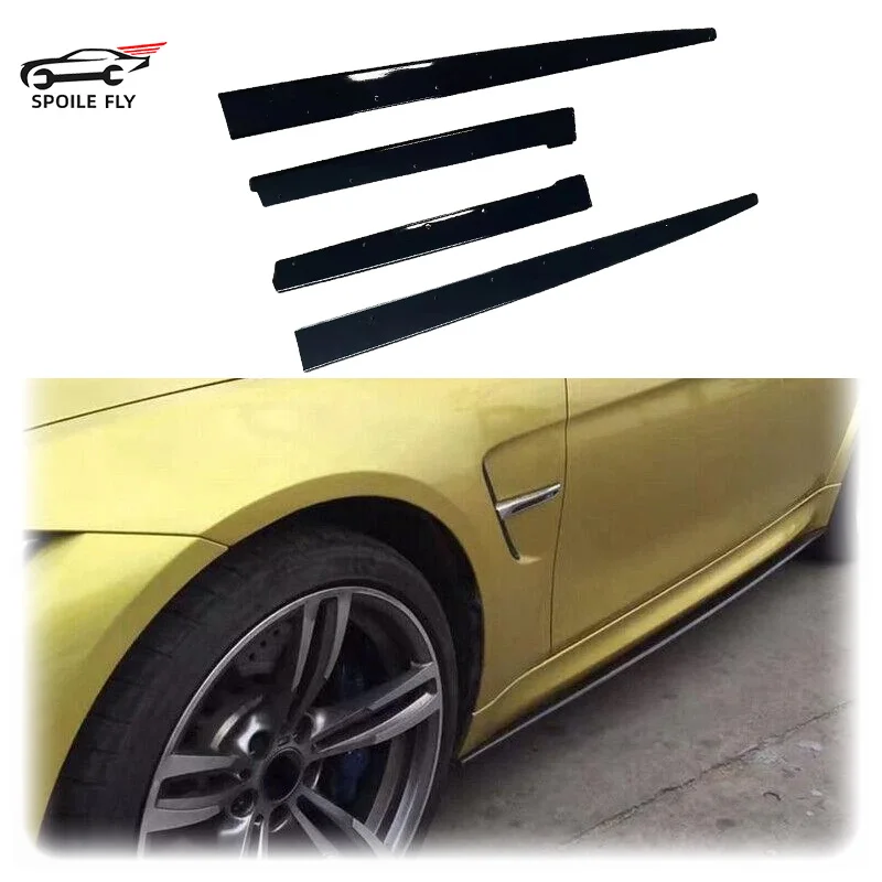 

4 Pcs 2014 To 2019 for BMW M3 M4 F80 F82 F83 Side Skirt Splitters Diffuser Bumper Spoiler Glossy Black High Quality ABS