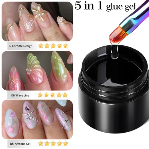 BORN PRETTY 5ML Wave Liner Gel Esmalte de uñas 5 en 1 Gel de pegamento Varnis Gel UV semipermanente para pintura DIY dibujo manicura