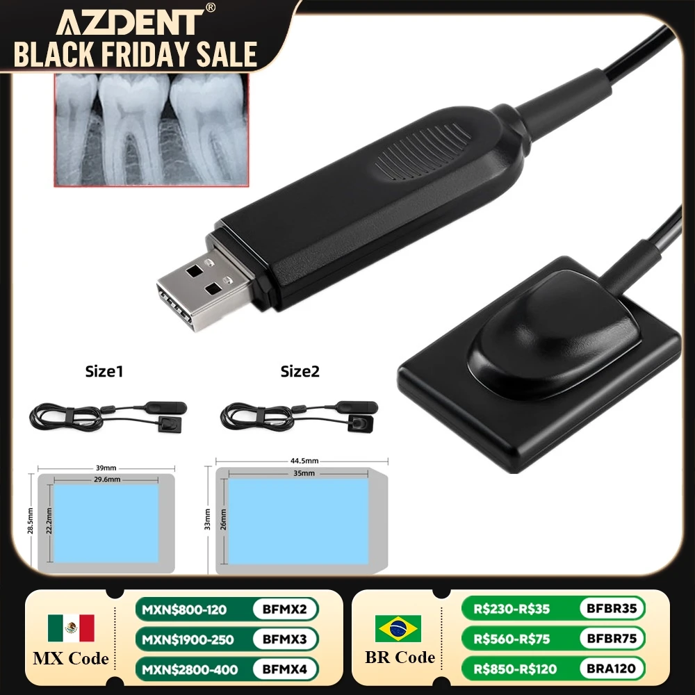 Dental X-Ray Digital Sensor Intraoral AZDENT Digital System HD Image Dentistry Tools Compatible with Different X-ray Generators