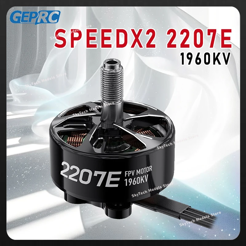 

GEPRC SPEEDX2 2207E 1960KV 6S Brushless Motor - 50A ESC Compatible 4-5 Inch High Power Heat Dissipation FPV RC Models